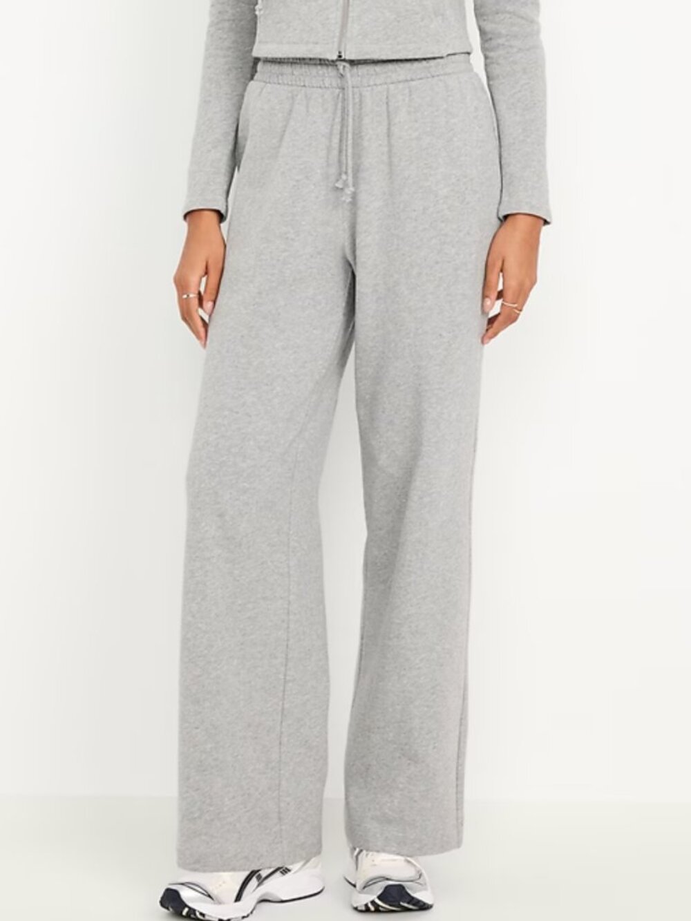 Old Navy Light Gray High Waisted Sweatpants with Drawstring